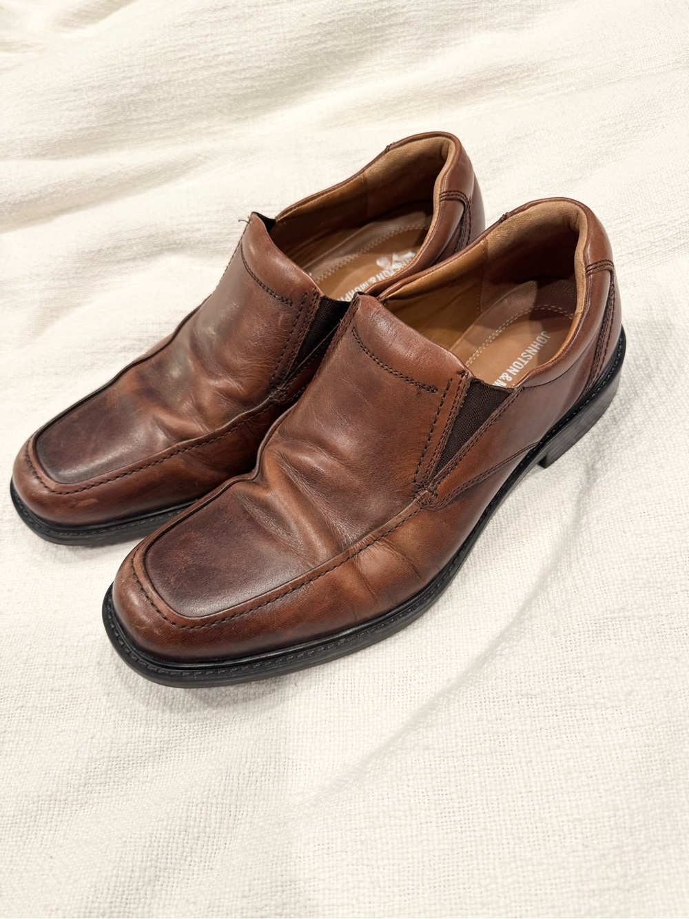 Johnston & Murphy Reeve Venetian Leather Loafer 9 Brown Office Business Formal